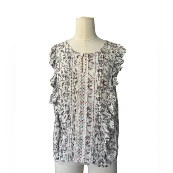 RANNA GiLL Anthropologie Faye Floral Top Multicolor Flowers, Tank Size Small - Picture 6 of 8